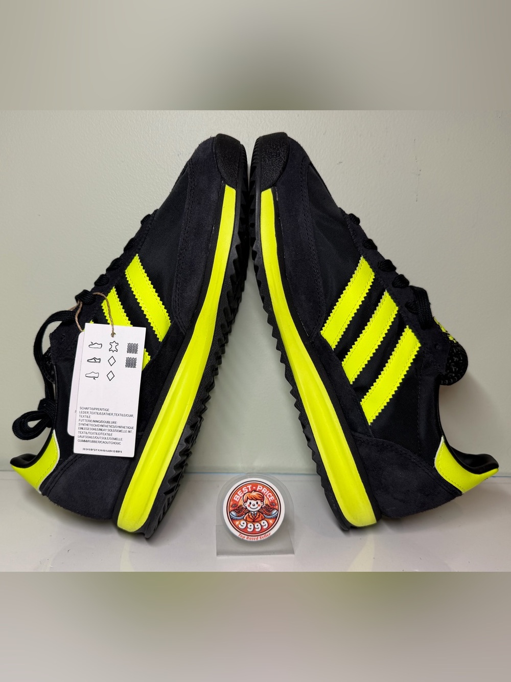 adidas Originals - Size 8 Men’s SL 72 RS IG4647 Black Solar Yellow Sneakers New - Picture 7 of 10